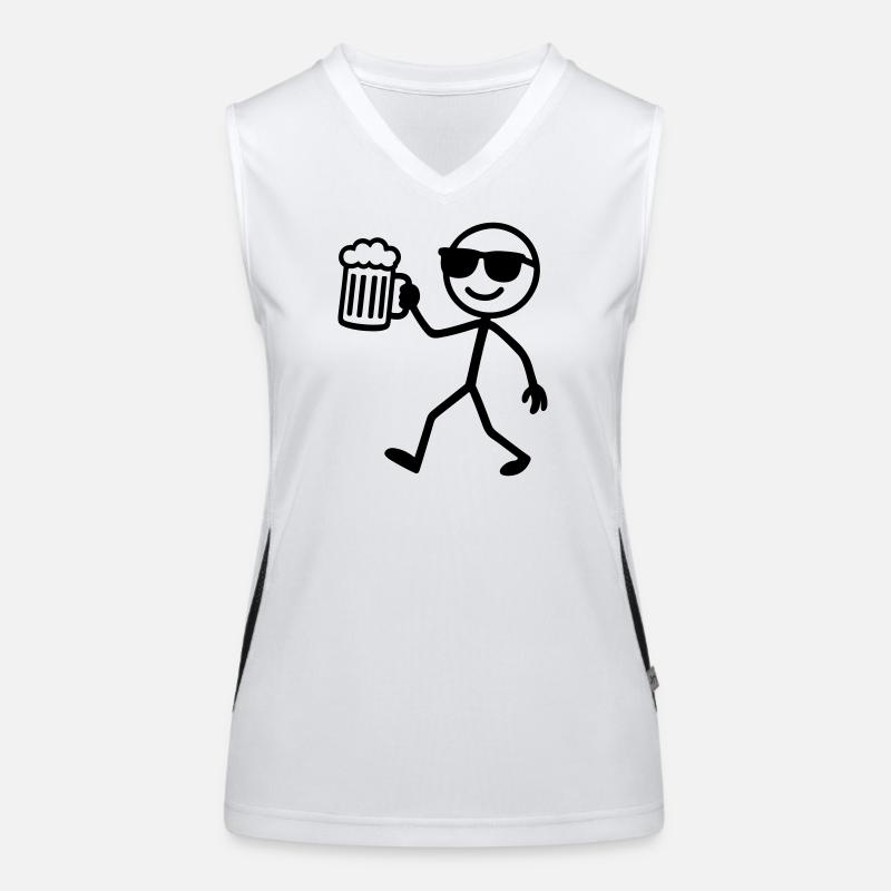 strichmännchen bier Funktionelles Kontrast-Tank Top für Frauen