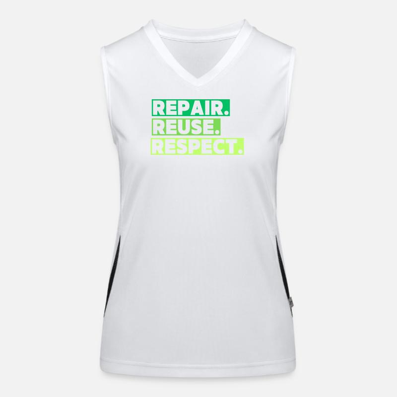 An ecological theme with a message Women's Functional Contrast Tank Top