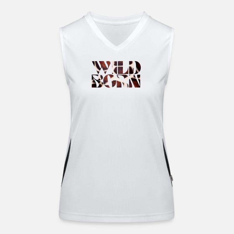 Wild Born Cow Texture Print Typography Women's Functional Contrast Tank Top