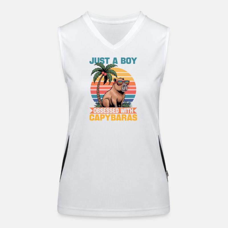 Funny Capybara Women's Functional Contrast Tank Top
