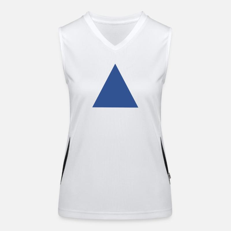 Abstract Blue Triangle Pattern Women's Functional Contrast Tank Top