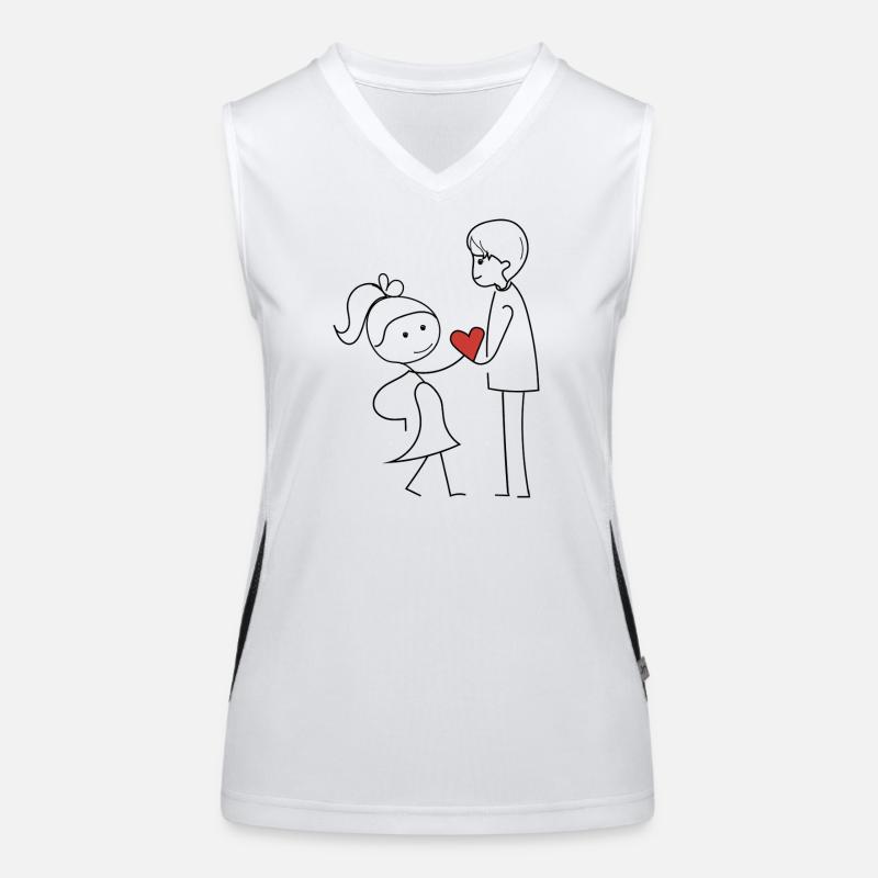Friends exchanging affection Women's Functional Contrast Tank Top