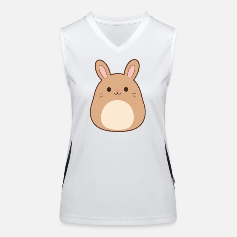 Cute Bunny Cartoon Print Women's Functional Contrast Tank Top