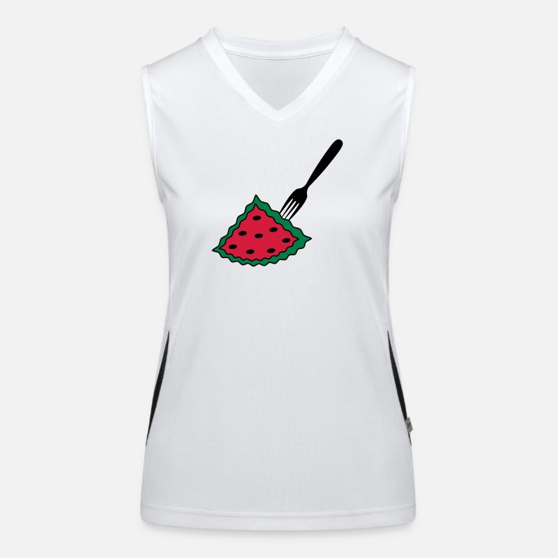 Melone mit Gabel Funktionelles Kontrast-Tank Top für Frauen