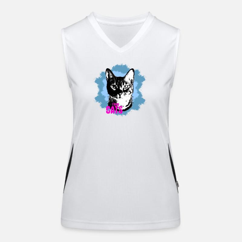 Cat Love Blue Splash Débardeur respirant contrasté Femme