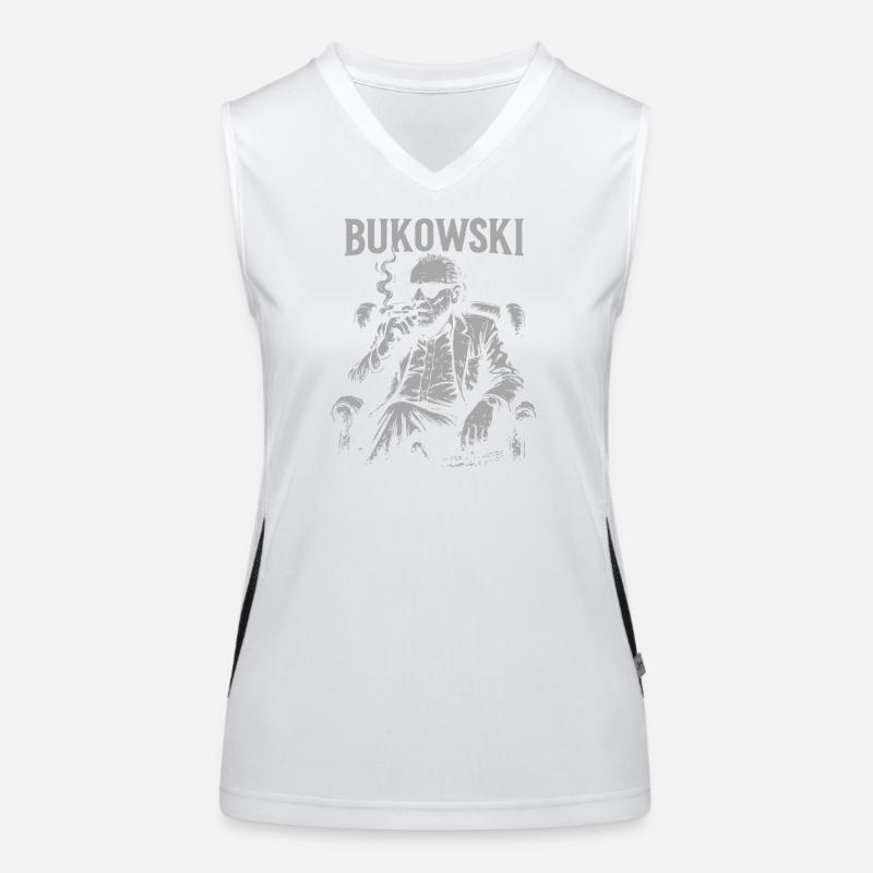 Bukowski Vibe Rauchen Porträt Funktionelles Kontrast-Tank Top für Frauen