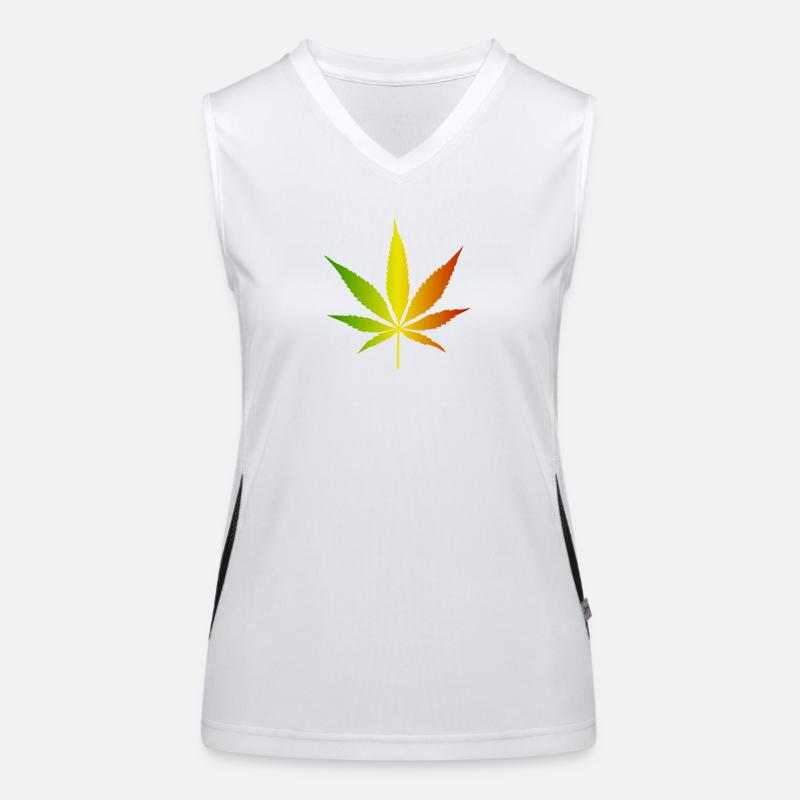 Feuille de cannabis dégradée rasta Débardeur respirant contrasté Femme