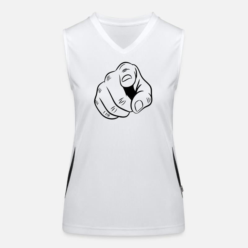 Pointing Hand Illustration Women's Functional Contrast Tank Top