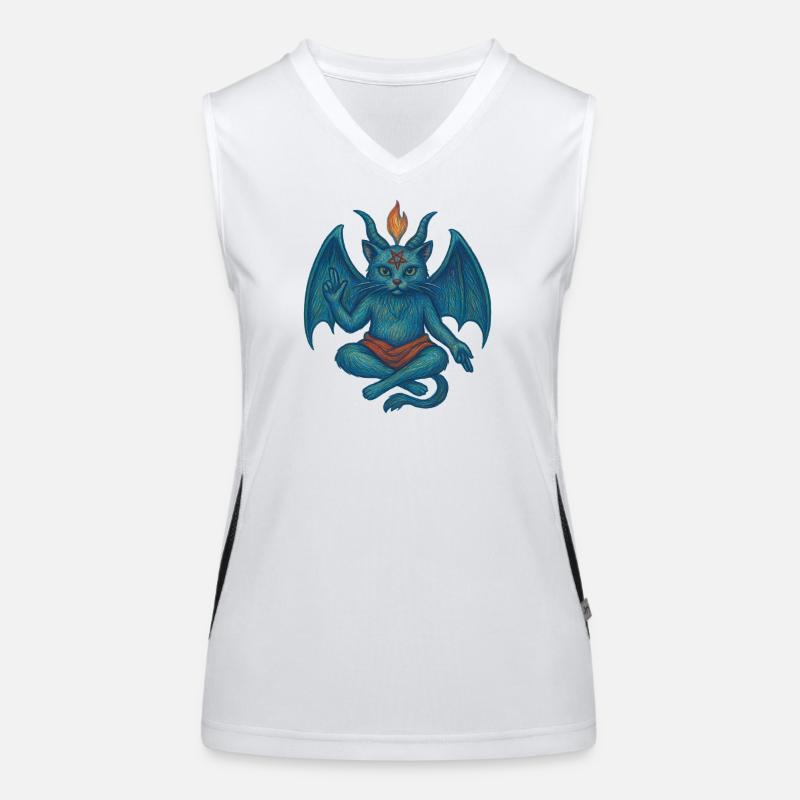 Katze Baphomet Funktionelles Kontrast-Tank Top für Frauen