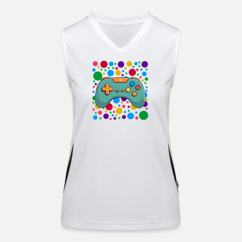 Farbenfroher Gaming-Controller Spotty Dotted Gaming Funktionelles Kontrast-Tank Top für Frauen