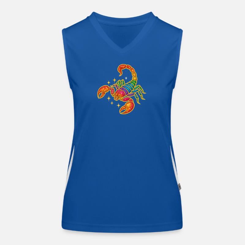 Rainbow Glitter Scorpio Women's Functional Contrast Tank Top