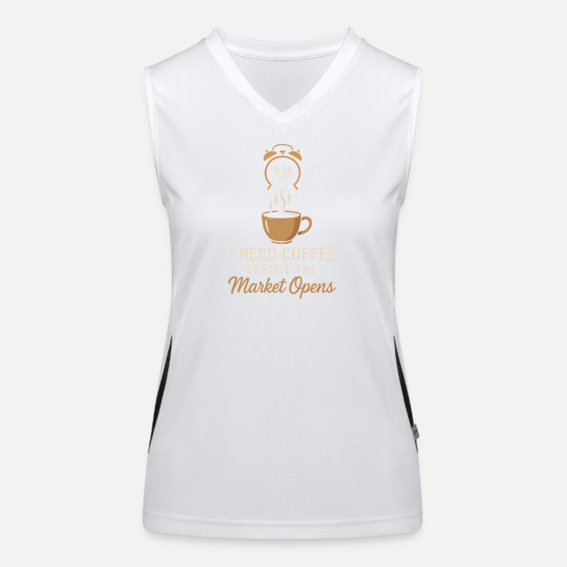 Ich brauche Kaffee, bevor der Markt öffnet Funktionelles Kontrast-Tank Top für Frauen