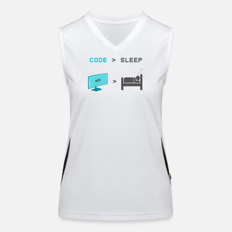 Code vs Sleep: Coder in Sleep Mode Women's Functional Contrast Tank Top