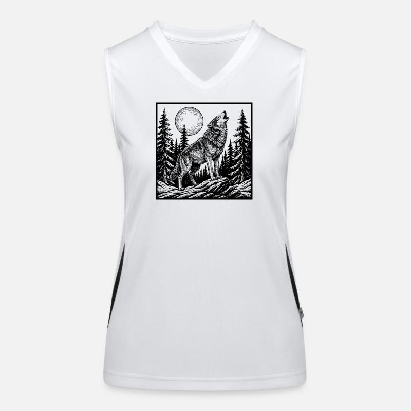 howling wolf Women's Functional Contrast Tank Top