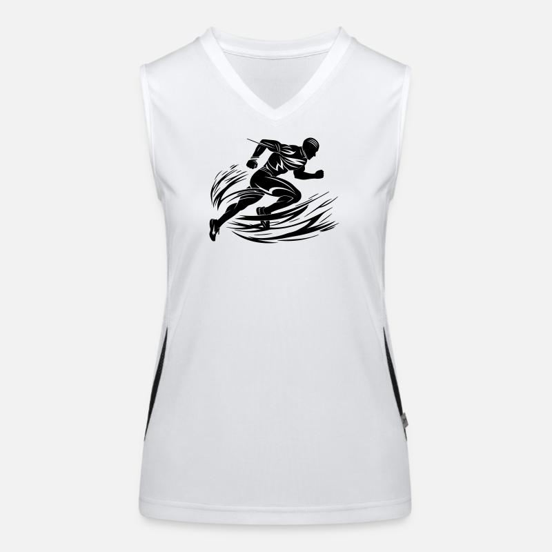 Sprinter in Motion - Women's Functional Contrast Tank Top - white/black