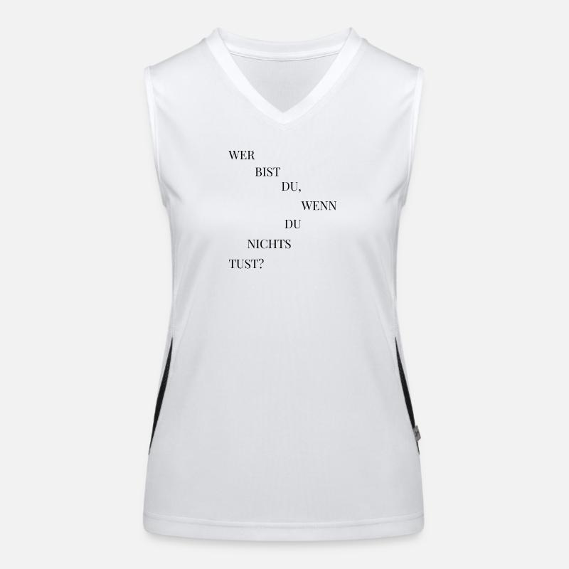 Wer bist du Pfeil Statement Design Clean Funktionelles Kontrast-Tank Top für Frauen