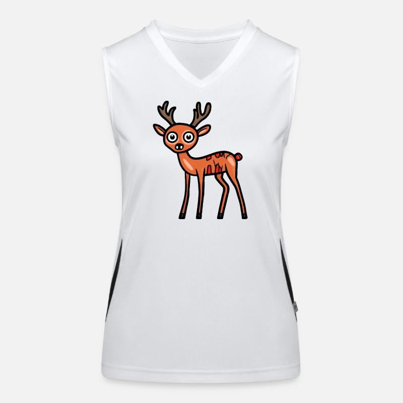 Deer Halloween Comic Funny Women's Functional Contrast Tank Top