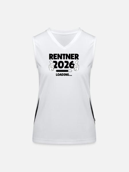 Retraité 2026 avec design pouce vers le haut - Débardeur respirant contrasté Femme - blanc/noir - Devant