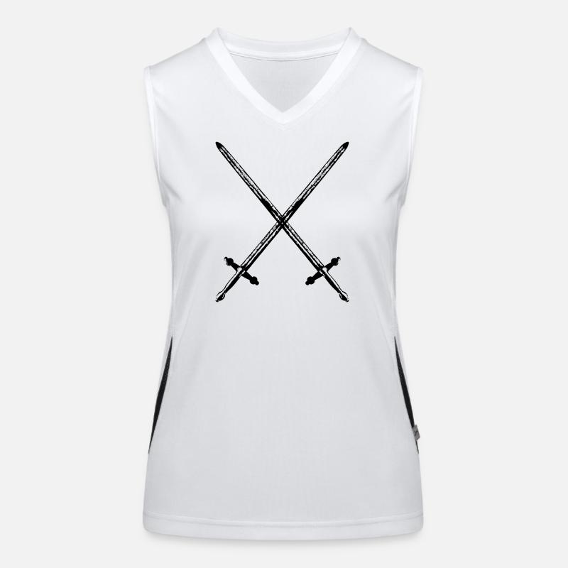 Ritter Schwerter Funktionelles Kontrast-Tank Top für Frauen