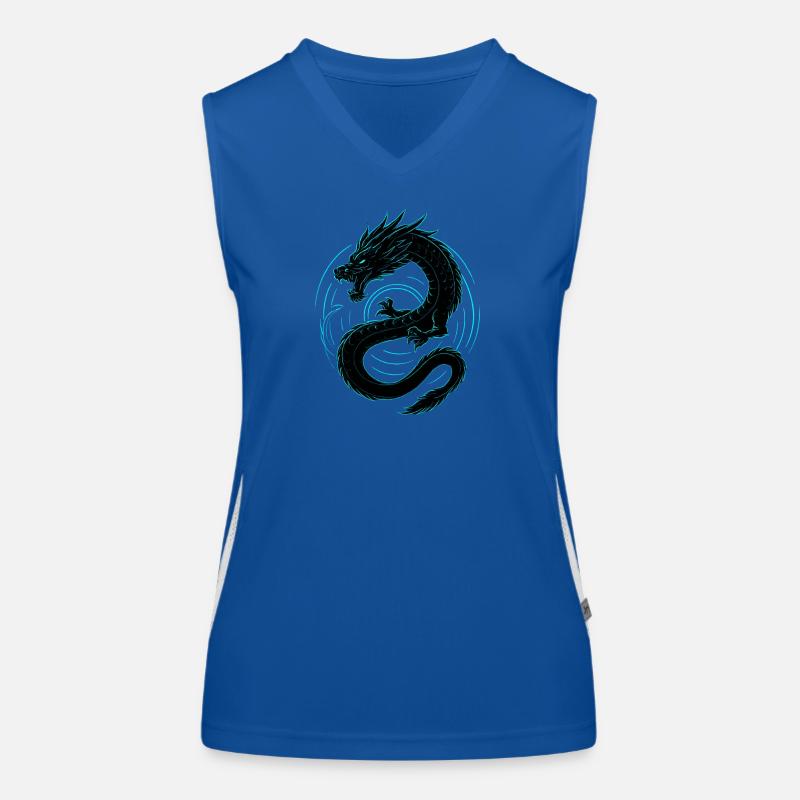 Neon Drache Funktionelles Kontrast-Tank Top für Frauen