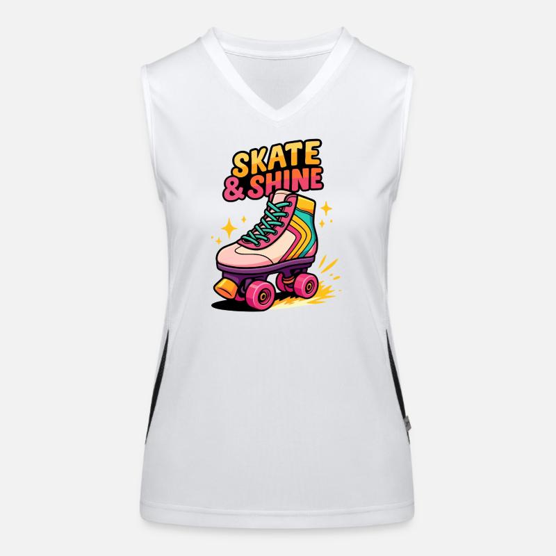 Skate & Shine Neon Roller Funktionelles Kontrast-Tank Top für Frauen
