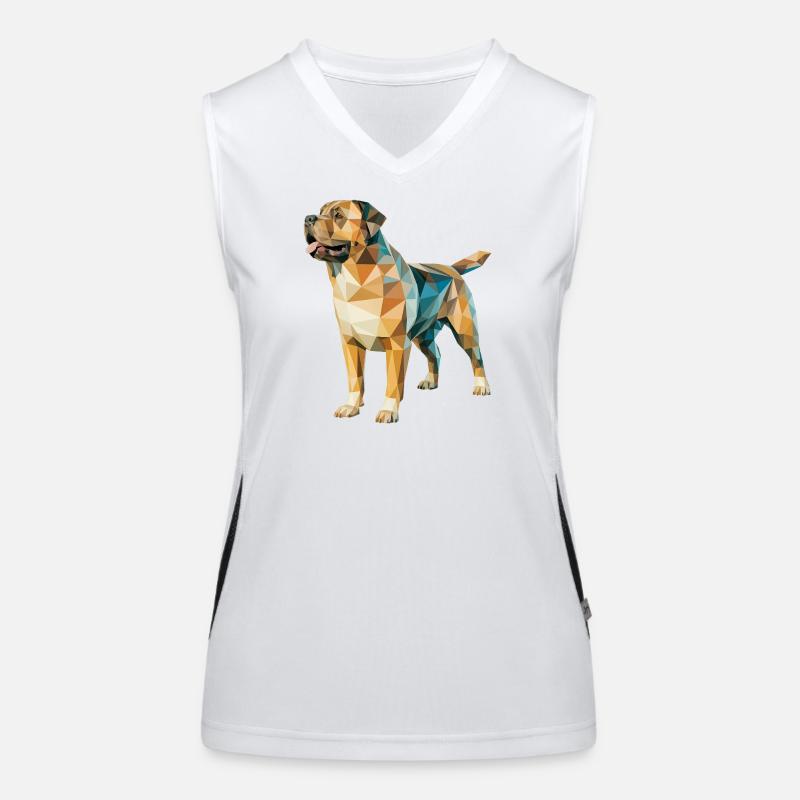 Rottweiler - Cooles Low Poly Logo Funktionelles Kontrast-Tank Top für Frauen
