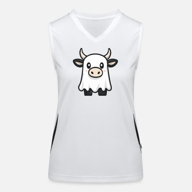 Kuh Halloween Geist Funktionelles Kontrast-Tank Top für Frauen