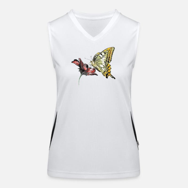 Papillon en fleurs Débardeur respirant contrasté Femme