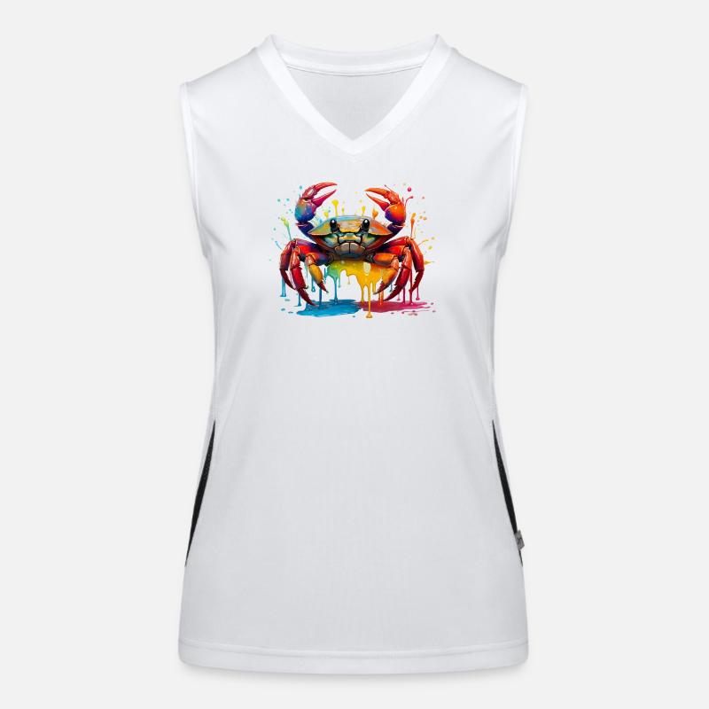 Farbexplosion Krabbenkunst Funktionelles Kontrast-Tank Top für Frauen