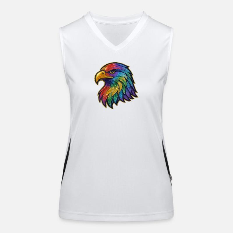 Rainbow Eagle Head Patch Women's Functional Contrast Tank Top
