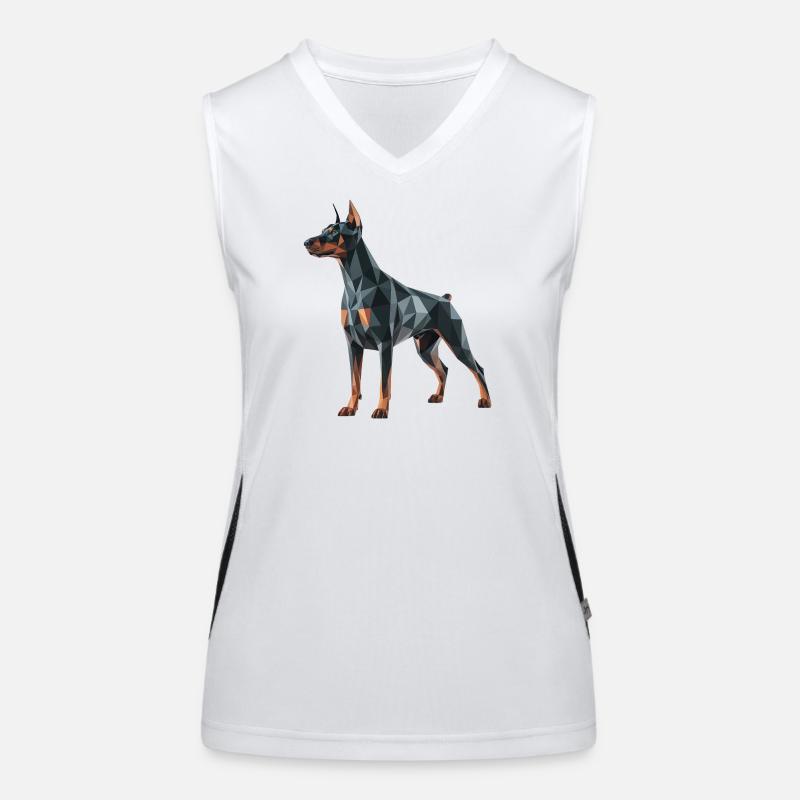 Doberman - Cool Low Poly  Logo Débardeur respirant contrasté Femme