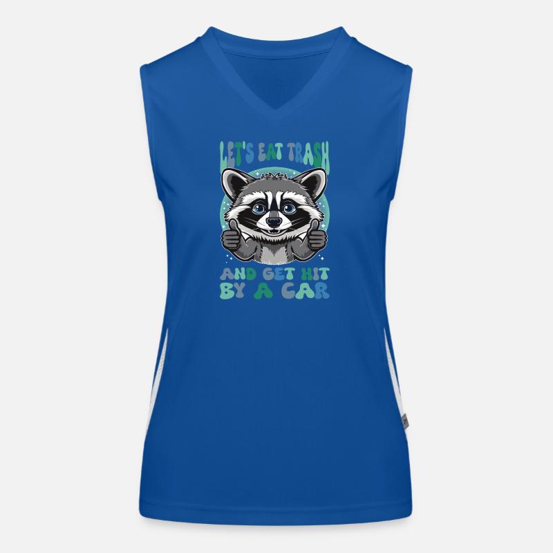 Eat Trash Waschbär Sarkasmus Funktionelles Kontrast-Tank Top für Frauen