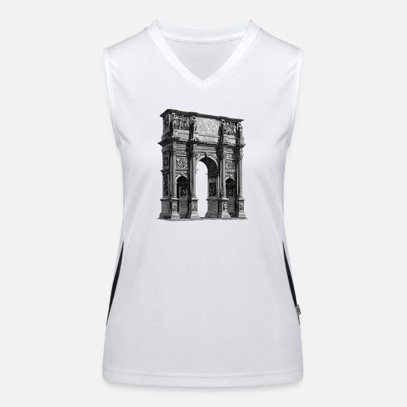 Römischer Triumphbogen – Antiker Stich Funktionelles Kontrast-Tank Top für Frauen