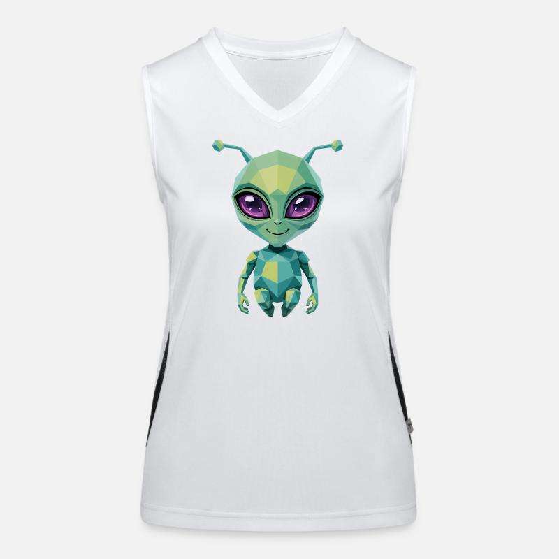 Alien - Cooles Low-Poly-Logo Funktionelles Kontrast-Tank Top für Frauen