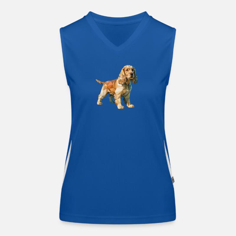 Cocker Spaniel - Cool Low Poly Logo Débardeur respirant contrasté Femme