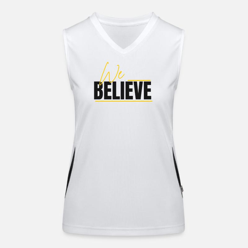 We Believe Schriftzug Funktionelles Kontrast-Tank Top für Frauen