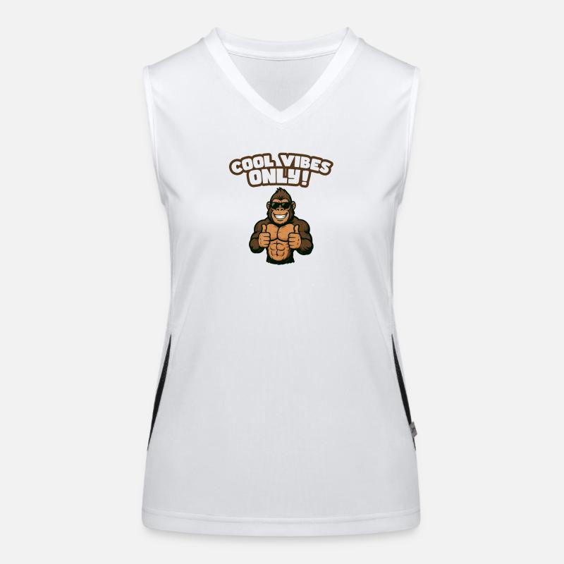 Gorilla mit Cool Vibes Funktionelles Kontrast-Tank Top für Frauen