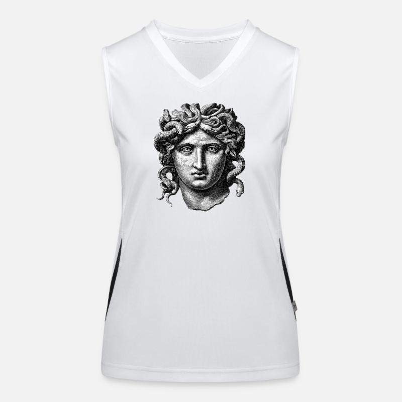 Medusa – Ancient mythological engraving Women's Functional Contrast Tank Top