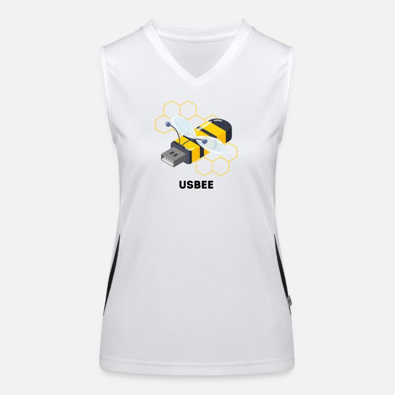 USBEE - Cute USB Bee Pun Women's Functional Contrast Tank Top
