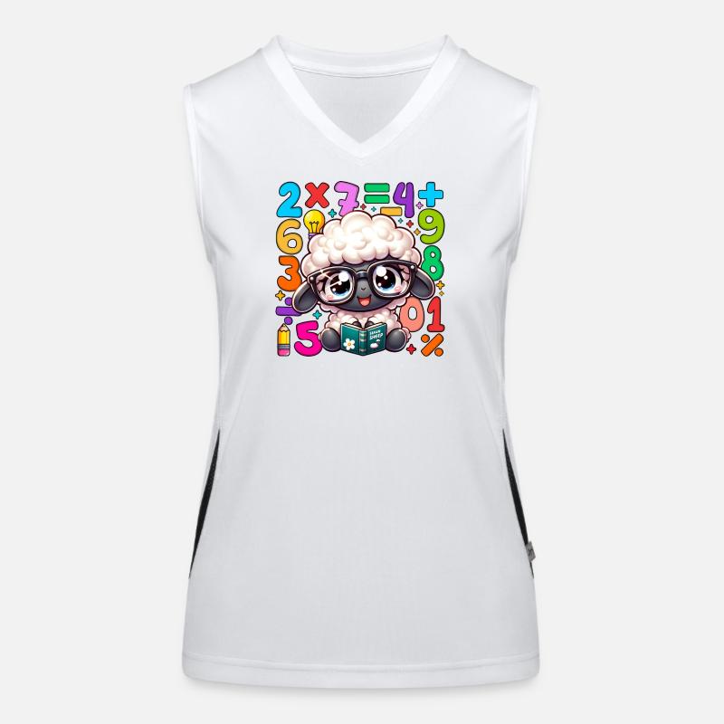 Number Day Sheep Scholar Reading Math Women's Functional Contrast Tank Top