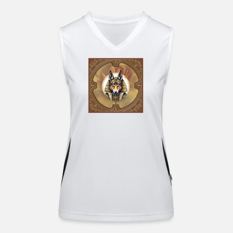 Steampunk Pharao Fuchs Funktionelles Kontrast-Tank Top für Frauen