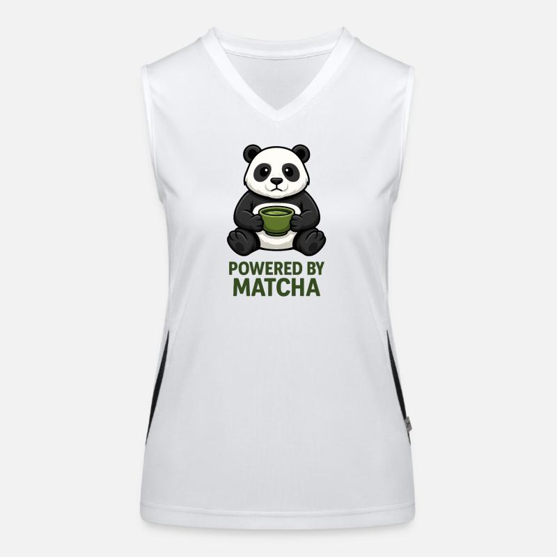 Panda mit Matcha-Becher Funktionelles Kontrast-Tank Top für Frauen