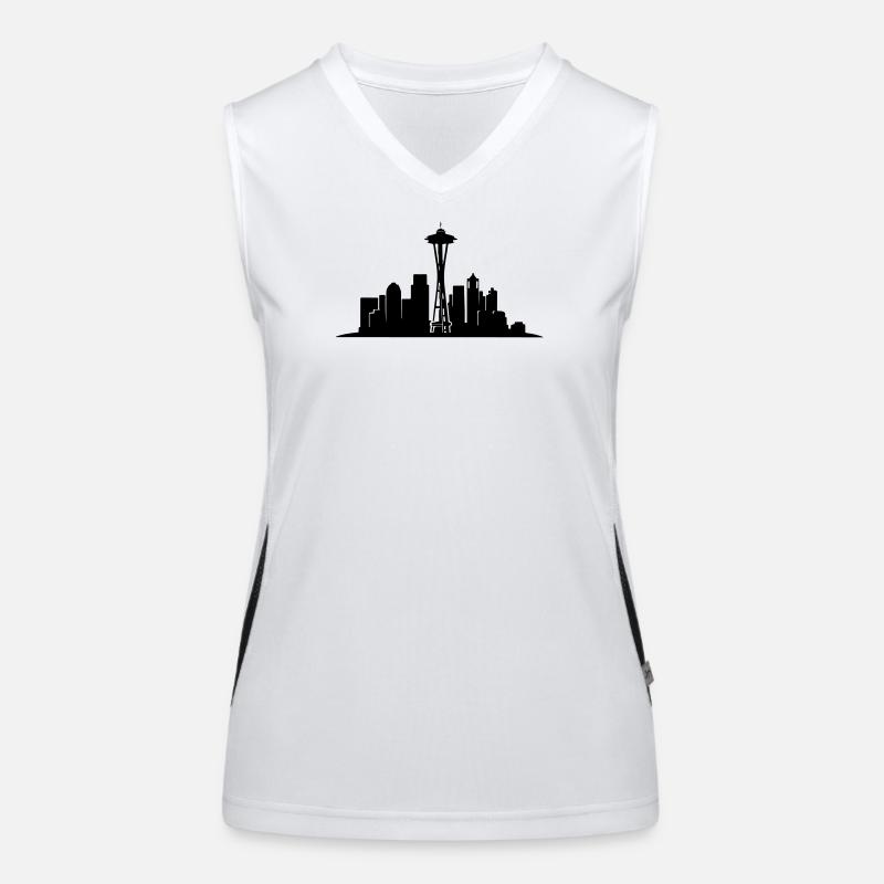 Seattle Skyline Silhouette Débardeur respirant contrasté Femme