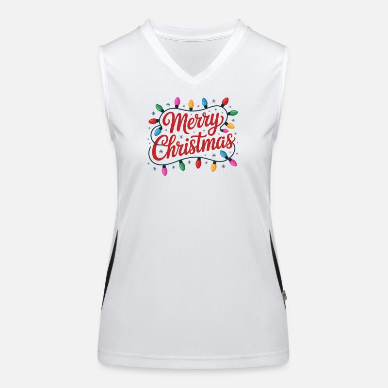Merry Christmas Luminous String Lights Women's Functional Contrast Tank Top