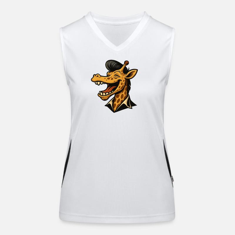 Stretch with Style – Coole Giraffe Funktionelles Kontrast-Tank Top für Frauen