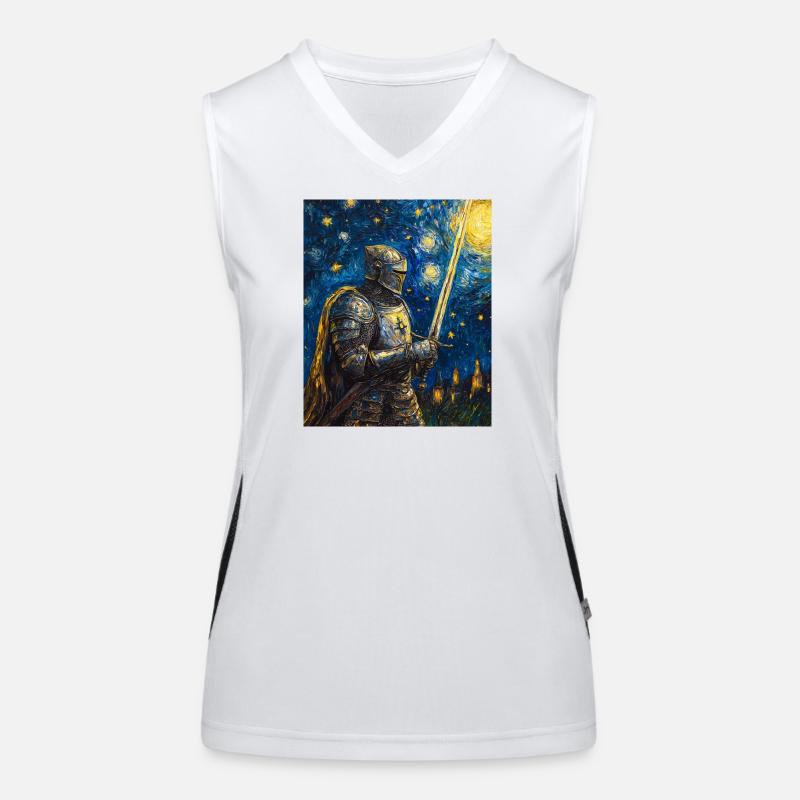 Ritter Van Gogh Style Starry Night Women's Functional Contrast Tank Top