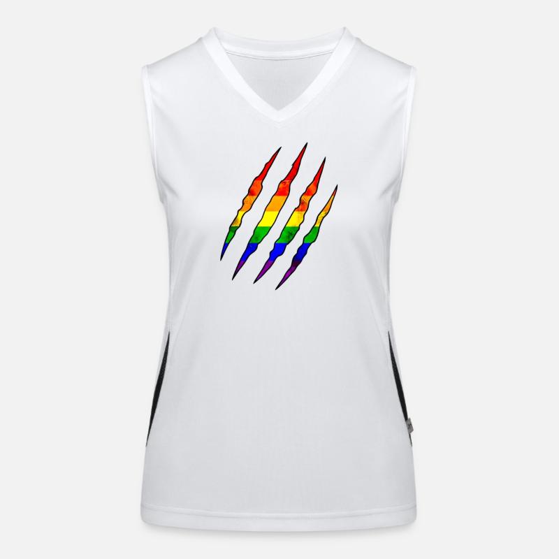 Pride Claw Rainbow Statement Scratch Trace Women's Functional Contrast Tank Top