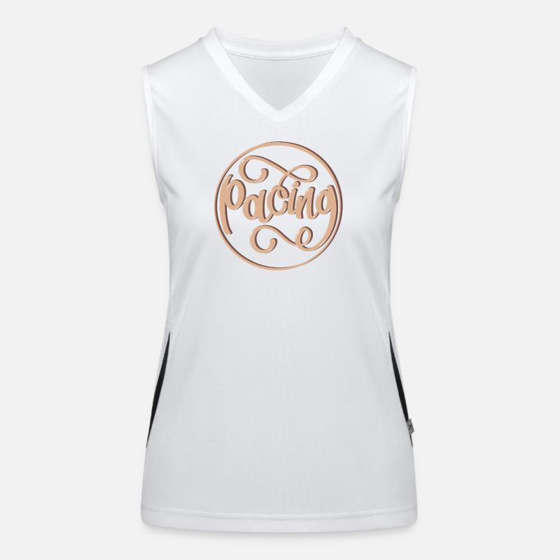 Pacing - Women's Functional Contrast Tank Top - white/black