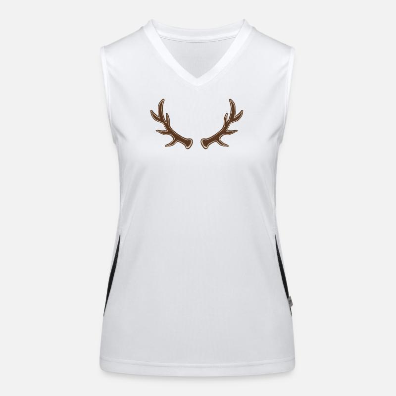 Rustic Antler Silhouette Women's Functional Contrast Tank Top