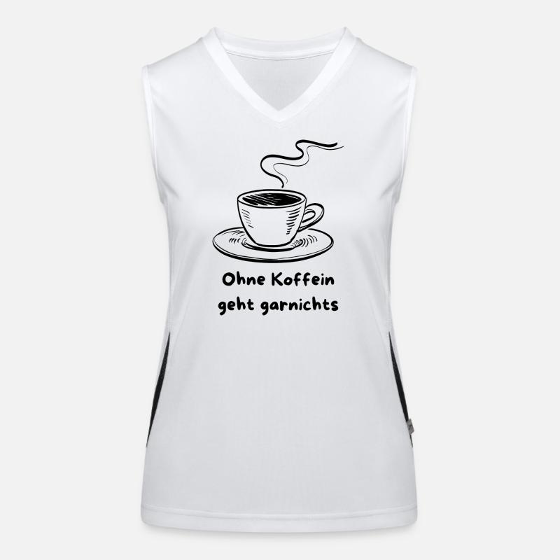Kaffeetasse mit Koffeinspruch Design Funktionelles Kontrast-Tank Top für Frauen